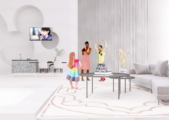 Living room(Thanks to Ola_Modern) Design Rendering
