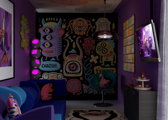 Colored Chaos Apartment Design Rendering