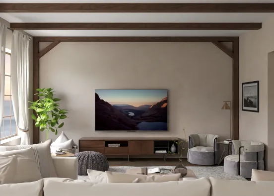 # Rustic Living Room Renderização de Design