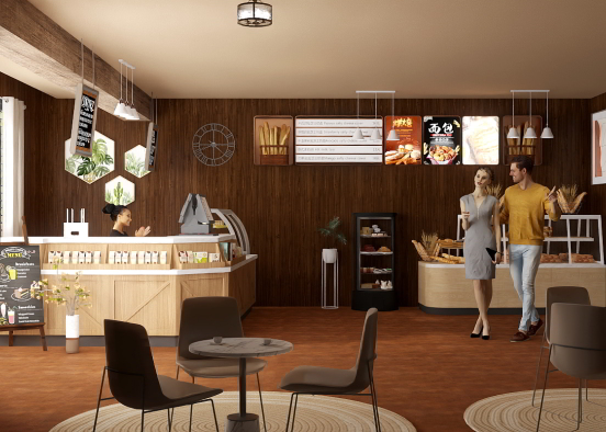 Bakery and Cafe Design Rendering