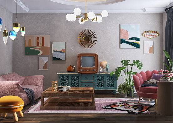 Pinterest inspired living room Design Rendering