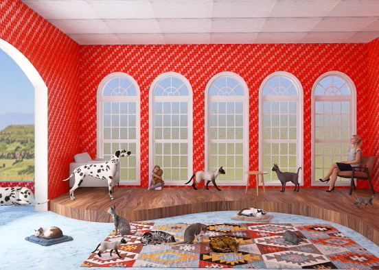 Cat and dog room Design Rendering
