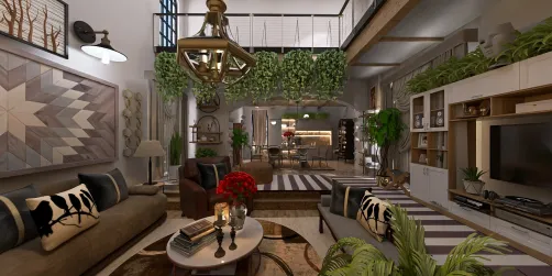 Sunken Living room 
❤️🤎 with dining room 