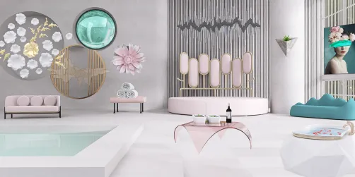 Modern chic private poolside decor