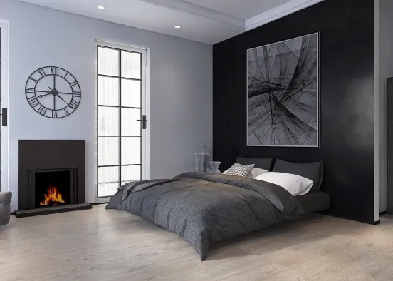 Modern cozy bedroom Design Rendering