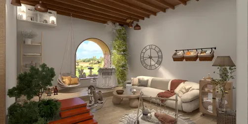 Rustic living room With Town View