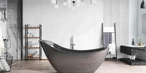 Black and white modern bath 