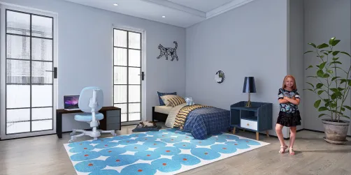 blue themed room