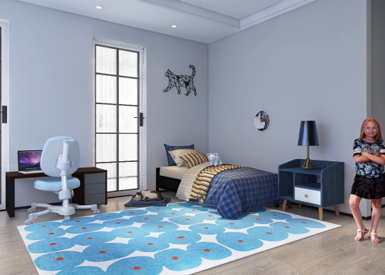 blue themed room Design Rendering