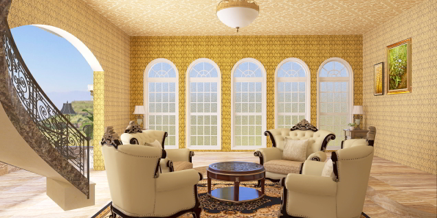 Golden living room