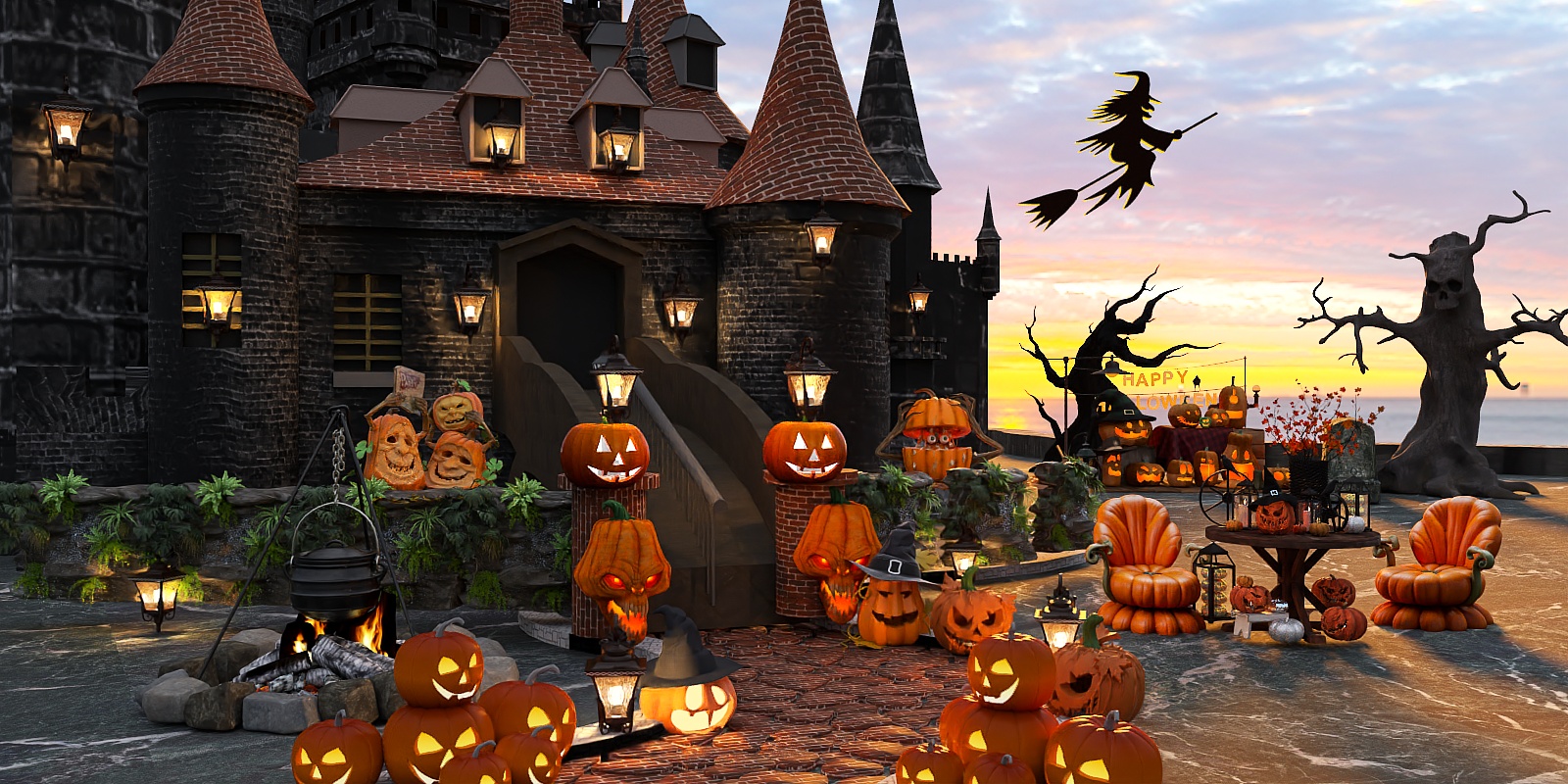 Spooky castle 🖤🧡🖤