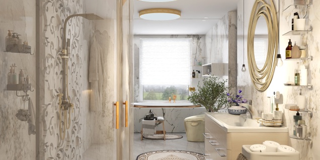 Luxurious golden bathroom 💛🫶🏻