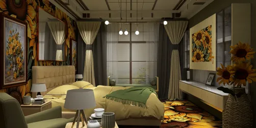 Sunflower Elegance Bedroom  