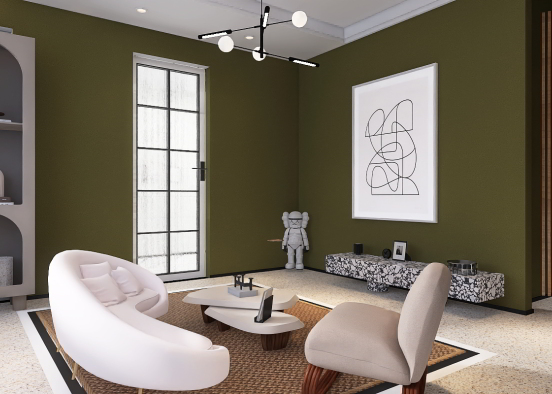 Contemporary Living Room  Design Rendering