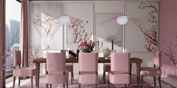 pink dining room 🩷