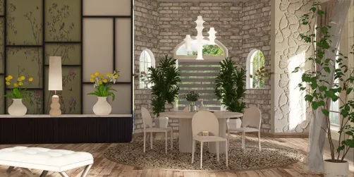 White dinning nook