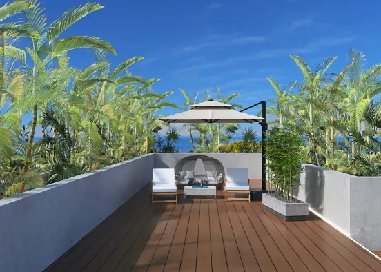 Tropical outdoor room Design Rendering