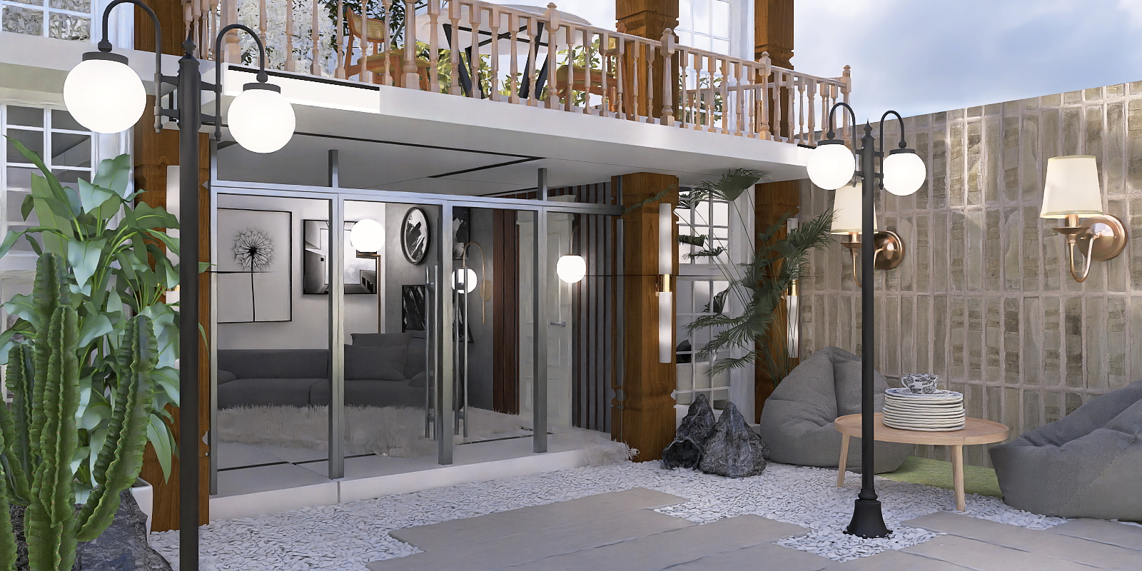 woody luxury house garden