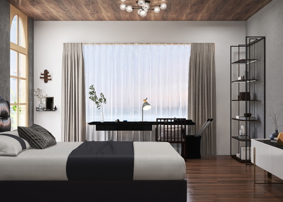 Bedroom🧘‍♀️🛏️⚪⚫ Design Rendering