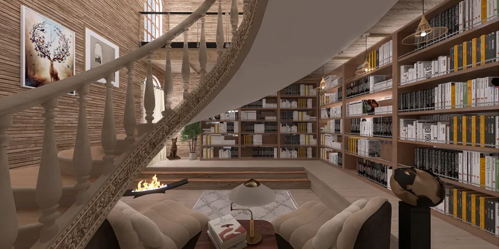 a large room with a large bookcase and a large bookcase 