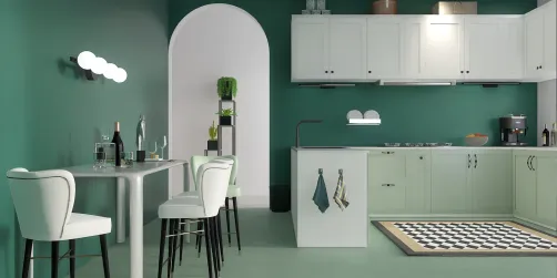 Teal kitchen