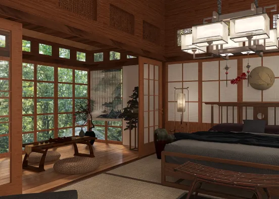 # Traditional Zen Bedroom Визуализация дизайна