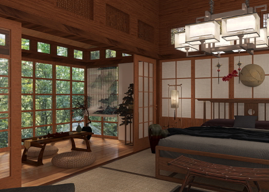 Traditional Zen Bedroom Design Rendering