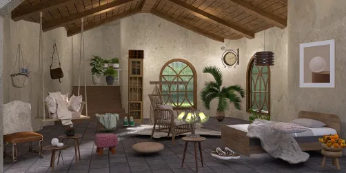 House with wooden furniture 