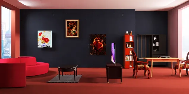 Red - Black Living Room