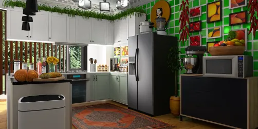Retro Kitchen in Green 💚❤️