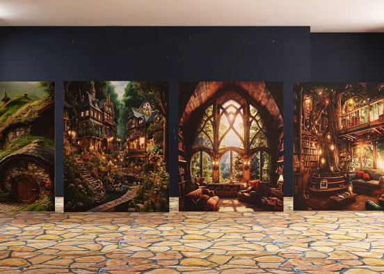 Hobbit mural sharing Design Rendering