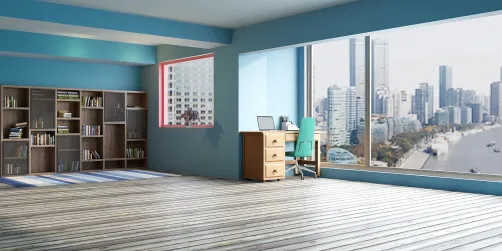 simple blue office