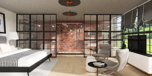 Industrial bedroom/bath