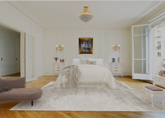 Parisian Bedroom  Design Rendering