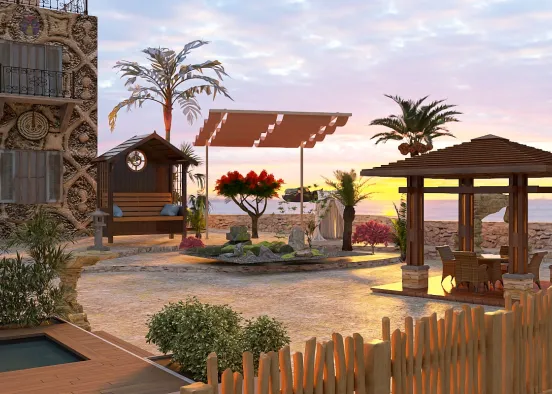 # African beach House  Renderização de Design
