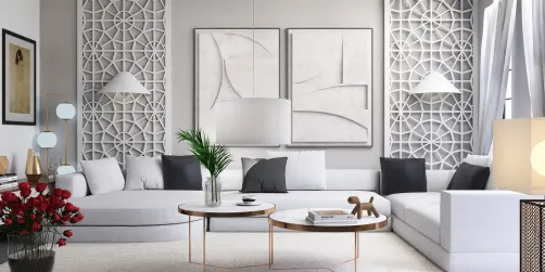 White modern living room idea 💡