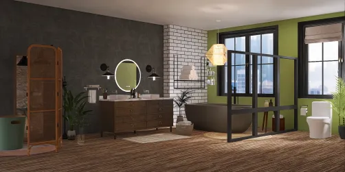modern boho bathroom