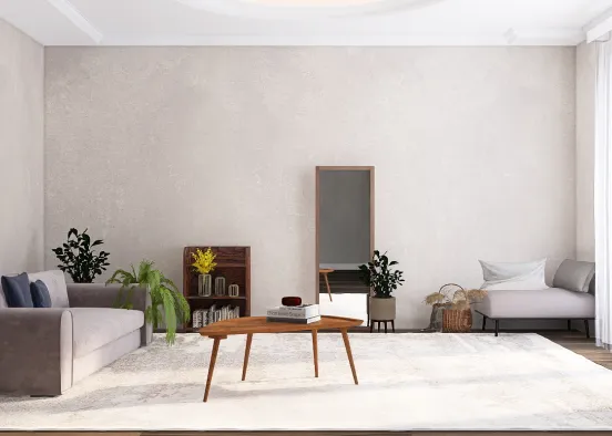 minimalist earthy toned living room🍂 Design Rendering