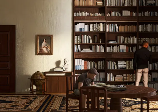 old fashioned library Design Rendering