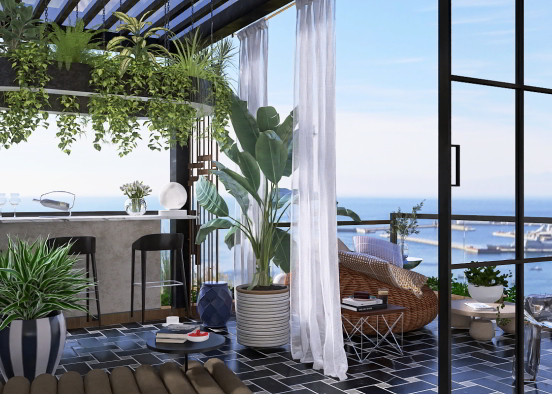 Modern perloga with bay view  Design Rendering