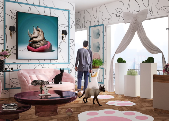 Luxury hotel for cats Design Rendering