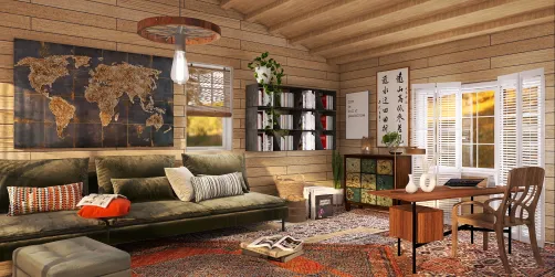 Cuarto de estudio en el ático