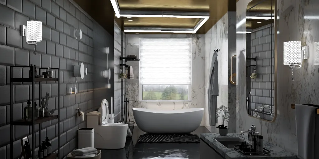 a bathroom with a sink, toilet and a window 