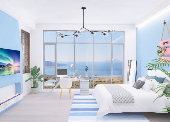 a beach bedroom  Design Rendering