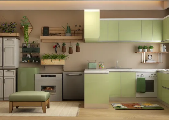 Sweet Color Palette ▪︎ Healthy Kitchen 🪴🥞🥖 Design Rendering