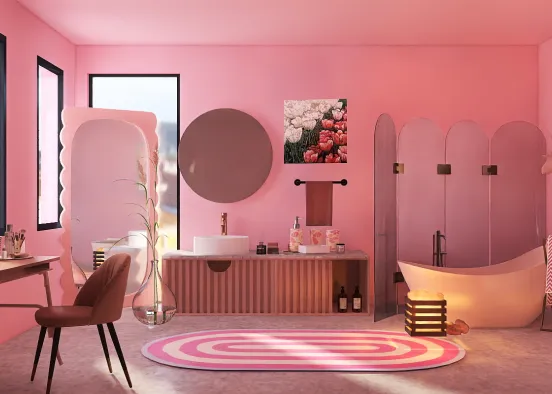 Pink. bathroom  Design Rendering