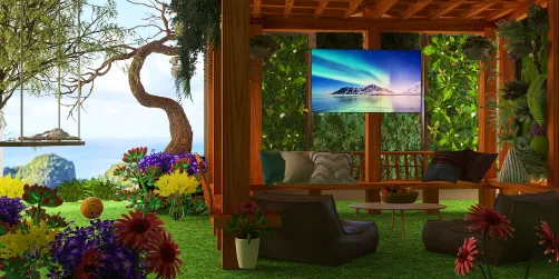 Cine en el jardín.