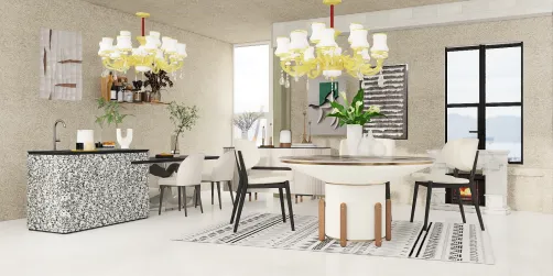 The white dining room 