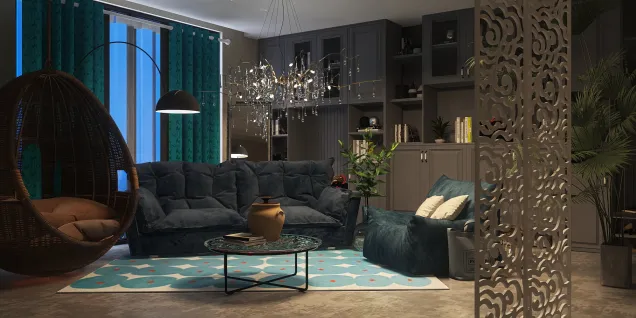 blue tones living room