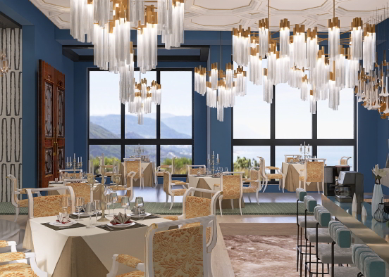 Elegant Restaurant Design Rendering